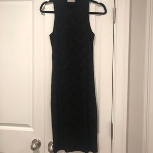 Black Dress, fitted with lace overlay